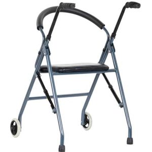 Standaard Walkers Walker voor Senioren Opvouwbare 2 Wielen Rollator met Zitting en Rugleuning Opvouwbare Mobiliteit Rolling Walker voor Senioren en Volwassenen