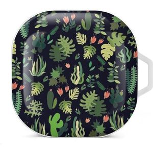 Gras cactus oordopjes hoesje compatibel met Samsung hard shell beschermhoes witte stijl