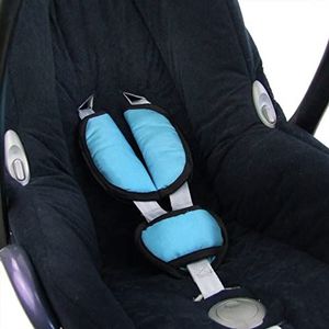 Bambiniwelt Gordelkussenset, universeel, voor babyzitje, autostoeltje, compatibel met bijv. Maxi Cosi Cybex (turquoise)