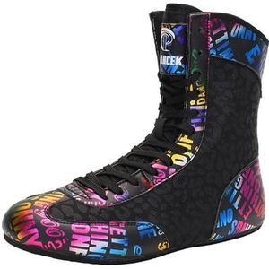 Hiuzylqx Heren worstelschoenen, boksschoenen, hoge fitnesssneakers met rubberen zool,A,35 EU