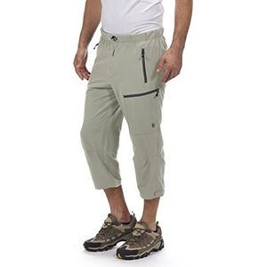 Little Donkey Andy Capribroek voor heren, sneldrogend, licht, casual, voor wandelen, reizen, Khaki (stad), L