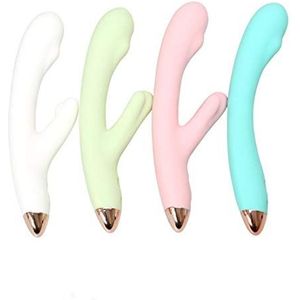 YABAISHI Women's Silicone Fun Vibrator Multi-frequentie vibratie G Point Stimulation Masturbatie dubbele vrouwelijke massage stick (Color : Cyan, Size : Simple version)
