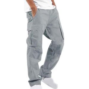 Joggingbroeken, Sneldrogende Klimbroeken For Heren, Joggingbroeken, Wijde Functionele Fietsbroeken Met Zakken, Sportieve, Comfortabele Joggingbroeken, Casual Cargobroeken (Color : Gray, Size : 3XL)