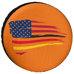 Amerikaanse Duitsland Vlag Grappige Reserveband Cover Weerbestendige Wielbeschermers Camping Decor voor de meeste Voertuigen