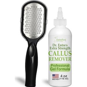 Dr. Entre's eeltverwijderaar gel en voetbestand: extra sterkte eeltverwijderaar voor voeten, maïs verwijderen, voeteeltverwijderaar verzorging, pedicure-hulpmiddelen benodigdheden, spa-kit, dode