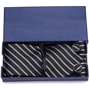 Cadeaus for MannenGift Box Stropdas Set Manchetknopen met Geschenkdoos Jacquard Geweven Stropdassen Set for Mannen Bruiloft