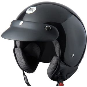BHR Demi-Jet 94135 803 Motorhelm met schild, zwart metallic, maat L