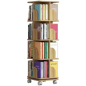 Boekenkasten 360 ° draaibare boekenplank met zwenkwielen Boekenkast met meerdere lagen Boekenrek voor kinderen Prentenboek Boekenplanken Ruimtebesparend