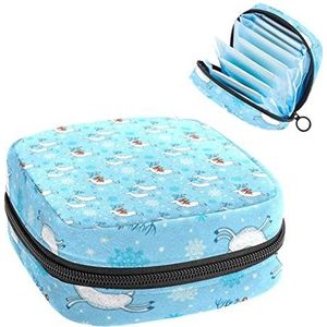 Opbergtas voor maandverband Pads, Menstruatie Cup Pouch, Periode Bag Organizer voor vrouwelijke Pads Tampons, Kerst herten en meisje