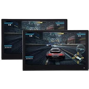 Draagbare dvd-speler voor videospelers op hoofdsteunen in auto's Hoofdsteun Monitor 13 Inch IPS Scherm Voertuig Display Met HDMI Out Mirroring Achterbank Auto Video Player met HD-roterend scherm (Col