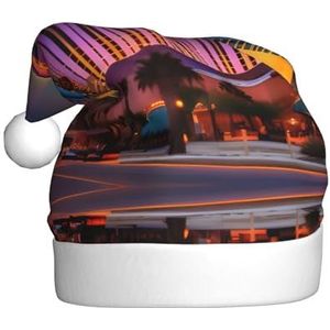 ZISHAK Las Vegas Sunset 1 Delightful Volwassen Pluche Kerstmuts - Feestelijke Decoratieve Hoed Voor Vakantie Plezier