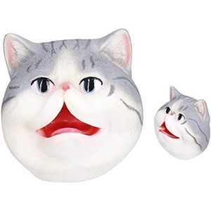 Cat Hand Puppet, beweegbaar dierenhandspeelgoed Hoge simulatie Niet giftig voor thuis voor verjaardagsfeestje voor kleuterschool voor Halloween Party