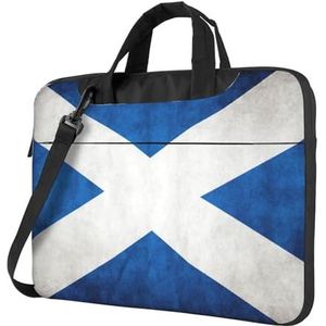 Laptoptas met gevoerde schouderriem en handvat, laptoptas met Schotse vlag voor dames en heren, Zoals getoond, 13 inch