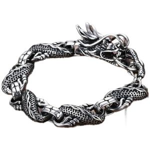 Zodiac Dubbelkoppige Snake Armband Mannen Roestvrij Staal Ring Gesp Armband Punk Motorfiets Party Sieraden Accessoires