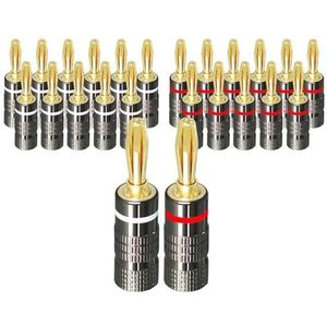 ZLGYGLEO 2/4 STKS Banaan Connector 24K Koper Verguld 4mm Speaker Banaan Plugs Versterker Connector Match Met 4 mm Binding Post (Maat: 4 stuks, Kleur: Y Type)