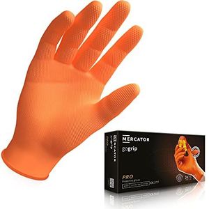 MERCATOR MEDICAL MERCATOR GoGrip - Talkvrije nitrilhandschoenen voor eenmalig gebruik, maat XXL, 50 stuks, latexvrij, 3 dikkere nitrilhandschoenen, diamantstructuur