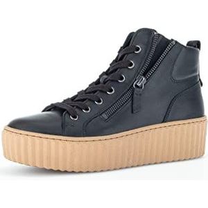Gabor High-Top sneakers voor dames, lage schoenen, uitneembaar voetbed, zwart, 41 EU