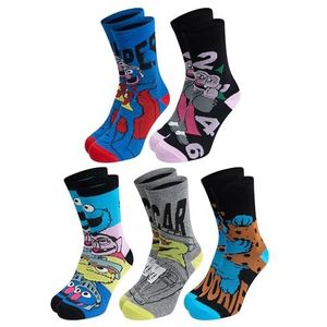 United Labels 5 paar Sesamstraat sokken voor heren, kleurrijk, 40-45, herensokken, Meerkleurig, 40-45 EU