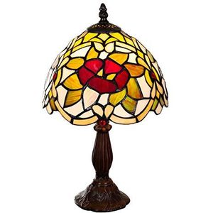 Lamp in Tiffany stijl 8 inch libel, edel, roze decoratieve lamp, Tiffany stijl, glazen lamp, lamp, lamp, tafellamp, tafellamp (Tiff 148)