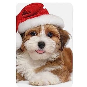 Puppy Hond Kerst Kerstman Hoed Print Auto Luchtverfrisser Geurende Opknoping Lakens Voor Auto Slaapkamer Garderobe Home Decor 2 Stuks