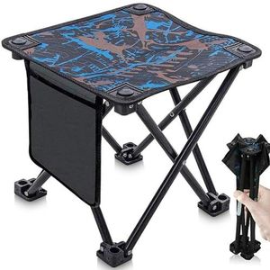 Xndryan Draagbare opvouwbare campingkruk, kleine visstoel, opvouwbare campingvoetenbank, lichtgewicht viskruk met stabiele platte voeten en draagtas, ideaal voor kamperen, vissen, picknick, tuin