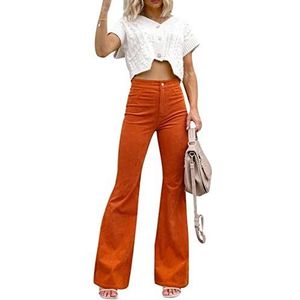 MOGSA Flare Broek Vrouwen Corduroy Uitlopende Broek Stretch Hoge Taille Bootcut Bell Bottom Broek Streetwear