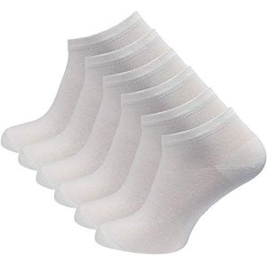Vincent Creation - Bamboe Sneakersokken - Wit - 6 Paar - Ademend en Antislip
