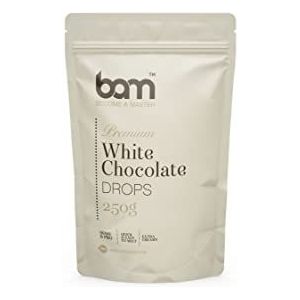 BAM Premium Witte Chocolade Drops, Callets, Chips voor Smelten, Home en Pro Baking, 250 gram