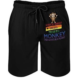 Rainbow Always Be Yourself Pirate Monkey zwembroek voor heren, bedrukte boardshorts, strandshorts, badmode, badpakken met zakken, XL
