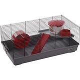 Kooi voor hamsters, Jing, zwart/grijs, 58 x 31,5 x 22,5 cm