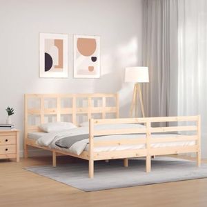 XGWKCNV Furniture select-bedframe zonder matras 160x200 cm massief hout