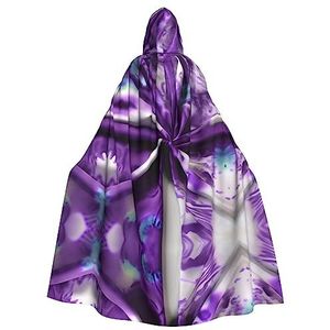 Paarse Tie Dye bloemenprint Unisex volledige lengte capuchon mantel feestmantel perfect voor carnaval carnaval cosplay