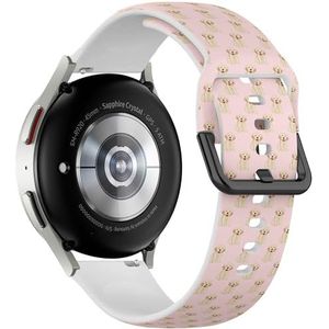 Zachte sportband compatibel met Samsung Galaxy Watch 6 / Classic, Galaxy Watch 5 / PRO, Galaxy Watch 4 Classic (Labrador Golden Retriever Dog) siliconen armband accessoire