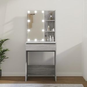 XGWKCNV Kasten & Opslag Kaptafel met LED Grijs Sonoma 60x40x140 cm Kaptafel