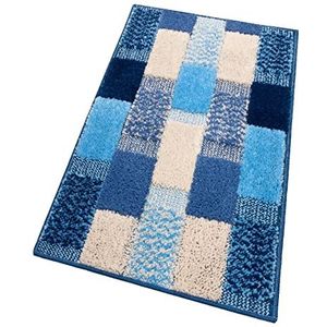 emmevi Zachte badmat, antislip, absorberend, zacht, model paars, 60 x 140 cm, blauw