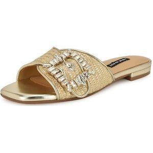 Nine West Laniey platte sandalen voor dames, Goud 710, 40 EU