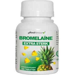 BROMELAÏNE | 365 Hooggedoseerde Tabletten met Bromelaïne | Voedingssupplement met Bromelaïne