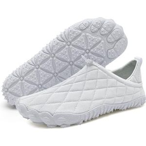 Water Schoenen Vrouwen Mannen Ademend Brede Neus Slip Op Strand Wandelschoenen Comfortabele Reizen Minimalistische Zero Drop Sneakers, Wit, 43.5 EU