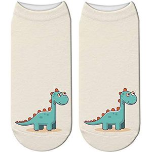 Harajuku 3D Gedrukt Dinosaurus Cartoon Sokken Vrouwen Leuke Jurassic Tyrannosaurus Rex Mooie Korte Sokken Grappige Nieuwigheid Unisex Sokken