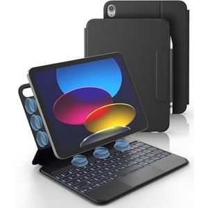 Dexnor voor iPad (A16) 11e/10e generatie hoesje met toetsenbord Ultralicht Magnetisch Afneembaar Folio Toetsenbord Cover Multi-Touch Trackpad Backlit voor iPad 10e Gen 10.9 inch (2022)/11e generatie