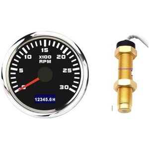 52mm toerenteller + tachosensor 4000RPM 6000RPM 7000RPM 8000RPM Auto Marine Buitenboordmotor Tachometer met urenteller(Double tumble holder)