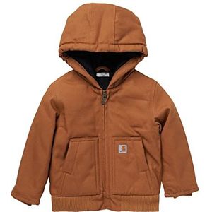 Carhartt Jongens Canvas Geïsoleerde Hooded Active Jac, Bruin, Carhartt Bruin, 4 Years