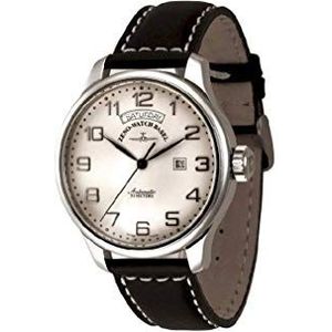 Zeno-Watch Heren Horloge - OS Retro Grote Dag gepolijst - 8554DD-12-pol-e2, riem