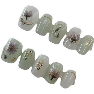 Handgedragen nail art patches nepnagels nagelpatches bloem nepnagels (kleur: A, maat: M)