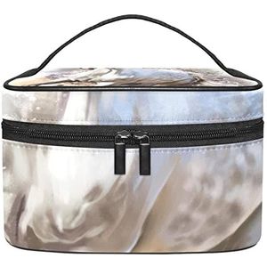 Paardenpatroon make-up organizer tas, reismake-up tas organizer case draagbare cosmetische tas voor vrouwen en meisjes toiletartikelen, Meerkleurig, 22.5x15x13.8cm/8.9x5.9x5.4in