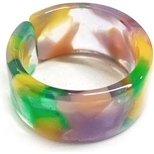 OLACD Verstelbare Plastic Ring voor Vrouwen en Meisjes, Open Brede Vinger Accessoire, Kunststof