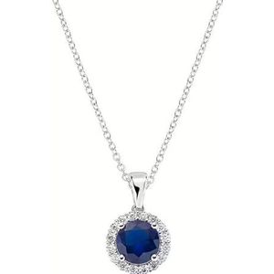 Amen Necklace with Synthetic Sapphire 925 Silver CLLUBOBBBLZ