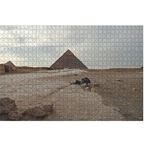Puzzel 1000 Stukjes Een Uitzicht op De Grote Piramide van Gizeh, Egypte Puzzel Moeilijk Familiespellen Speciale Puzzel Voor Volwassenen Jongens Houten Puzzel Voor Volwassenen en Kinderen