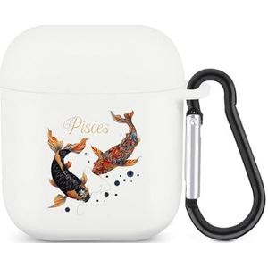 Vissen Sterrenbeeld Leuke Case voor AirPods 2 & 1 Shockproof Beschermende Hoofdtelefoon Gevallen Cover Met Sleutelhanger voor Mannen Vrouwen