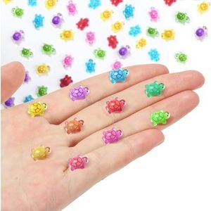 150 stuks hars zeeschildpad nagel Charms 7 kleuren gemengde Cute Mini schildpad 3D dier Charms Glow in the Dark zomer Ocean Turtle Charms steentjes voor cadeau DIY Craft nagel decoratie